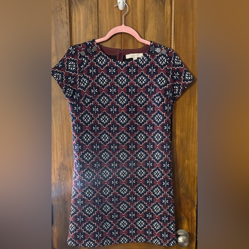 Loft Geometric Patterned Dress - image 1